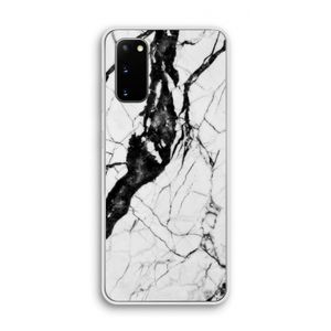 Witte marmer 2: Samsung Galaxy S20 Transparant Hoesje