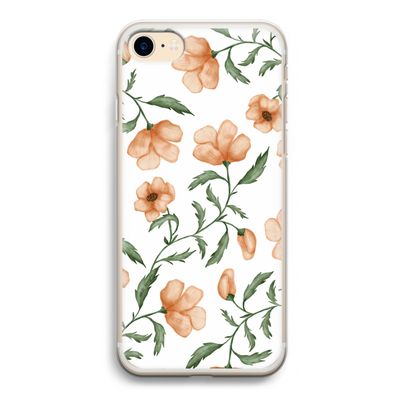 Peachy flowers: iPhone 7 Transparant Hoesje