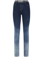 Philipp Plein jean taille-haute à ornements en cristal - Bleu