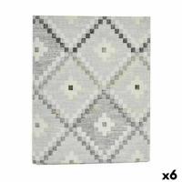 Tafelkleed Dun canvas Anti-vlek Ruiten 140 x 180 cm Grijs (6 Stuks)
