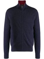 Gucci cardigan zippé en maille fine - Bleu