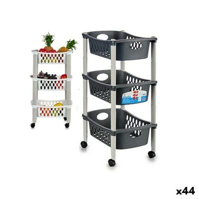 Groentetrolley Stefanplast PR124H PR124H Wit Antraciet Plastic 40 x 29,5 x 68,5 cm (44 Unidades)