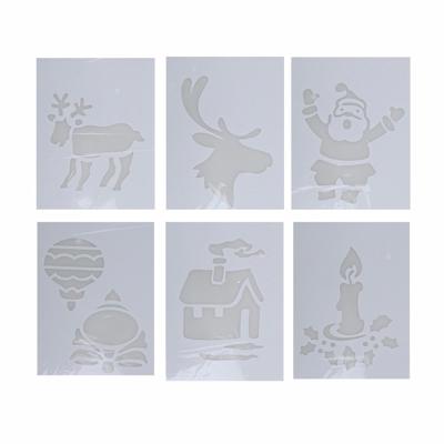 Kerst raamsjablonen 6x stuks - wit - Kerstmis raamversiering - om te vullen met spuitsneeuw