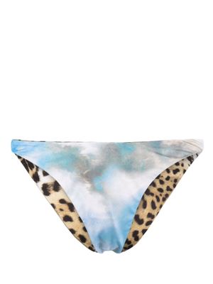 Roberto Cavalli bas de bikini à design réversible - Bleu