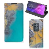 Motorola One Zoom | Standcase | Marble Blue Gold