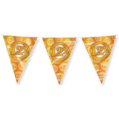 Jubileum 12,5 jaar getrouwd Vlaggetjes - Feestversiering - 10m - Folie - Dubbelzijdig