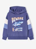 Sweater met capuchon met print leiblauw