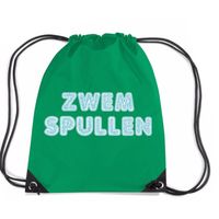 Groen nylon rugzakje voor zwemles - Gymtasje - zwemtasje - thumbnail