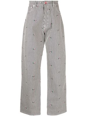 Kenzo jean droit à fleurs - Bleu