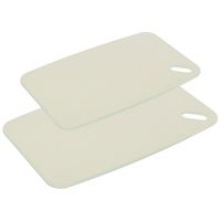 Snijplanken - set van 2 - kunststof - creme wit - 30/35 cm