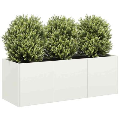 Plantenbak 120x40x40 cm koudgewalst staal wit