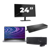 Dell Latitude 9520 - Intel Core i7-11e Generatie - 15 inch - 16GB RAM - 256GB SSD - Windows 11 Home + 1x 24 inch Monitor