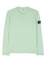 Stone Island Junior pull en coton à patch logo - Vert - thumbnail