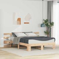 Bedframe met lade Bruin 160 x 200 cm Massief grenenhout
