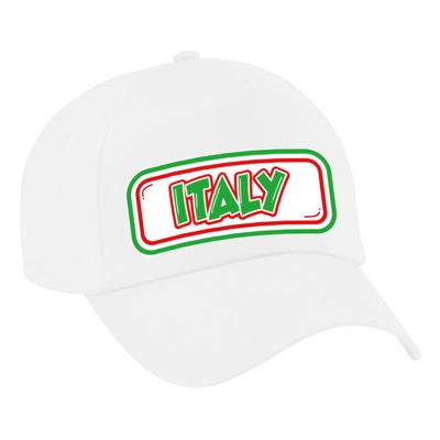 Verkleed feest pet - wit - Italie - landen thema - zonneklep pet - volwassenen