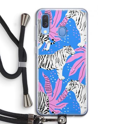 Tijger: Samsung Galaxy A40 Transparant Hoesje met koord