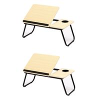 2x stuks laptoptafels / schoottafels / bedtafels naturel 62 x 37 x 26 cm