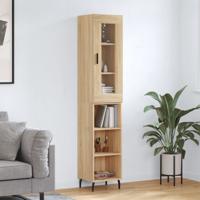 Hoge kast 34,5x34x180 cm bewerkt hout sonoma eikenkleurig