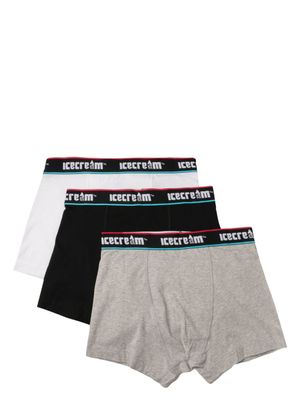 ICECREAM lot de trois boxers à bande logo - Blanc