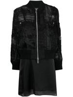 sacai ensemble robe-veste à broderies - Noir - thumbnail