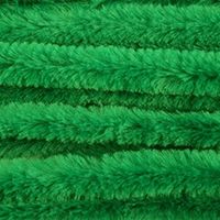10x Groen chenille draad 14 mm x 50 cm - knutsel/hobby artikelen - thumbnail