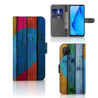 Huawei P40 Lite | Book Style Case | Wood Heart - Cadeau voor je Vriend