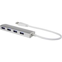 Renkforce USB 3.2 Gen 1-hub 4 poorten Met aluminium behuizing Aluminium - thumbnail