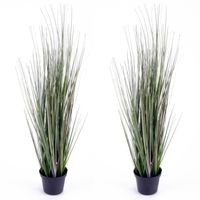 Set van 2x stuks kunstplanten groen gras sprieten 50 cm.