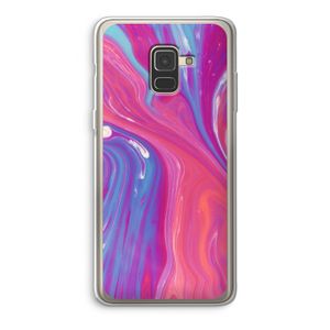 Paarse stroom: Samsung Galaxy A8 (2018) Transparant Hoesje