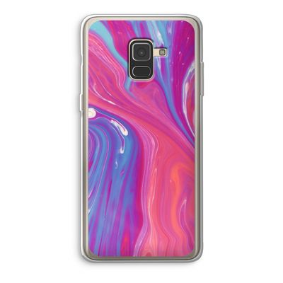 Paarse stroom: Samsung Galaxy A8 (2018) Transparant Hoesje