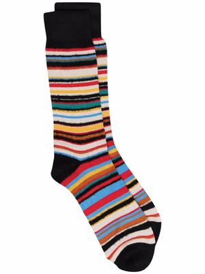 Paul Smith chaussettes rayées en maille - Noir