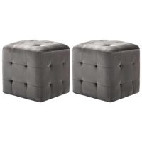 Nachtkastjes 2 st 30x30x30 cm fluweel grijs