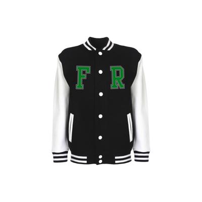 Varsity jas zwart - kids - FR - logo voor
