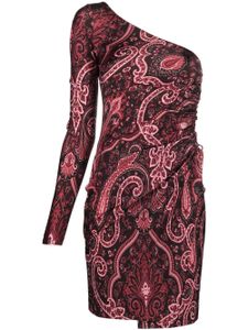 ETRO robe asymétrique à motif cachemire - Rouge