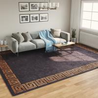 VidaXL Vloerkleed wasbaar anti-slip 400x300 cm zwart en goudkleurig