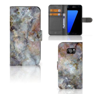Samsung Galaxy S7 Edge | Bookcase | Marmer Grijs