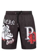 Philipp Plein short de bain à imprimé Bulldogs - Noir - thumbnail