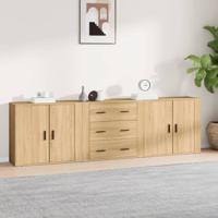 Dressoirs 3 st bewerkt hout sonoma eiken