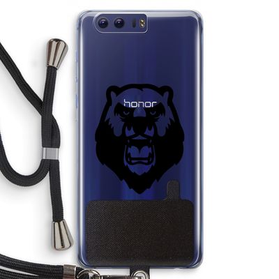 Angry Bear (black): Honor 9 Transparant Hoesje met koord
