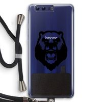 Angry Bear (black): Honor 9 Transparant Hoesje met koord