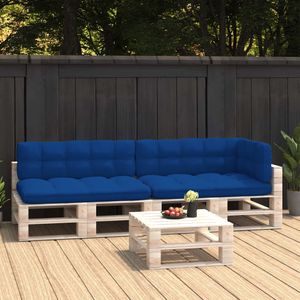 VidaXL Palletkussens 5 st stof koningsblauw