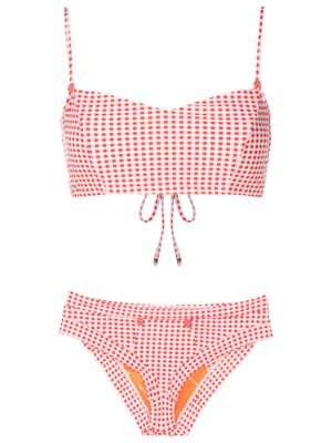 Amir Slama bikini à carreaux - Rouge