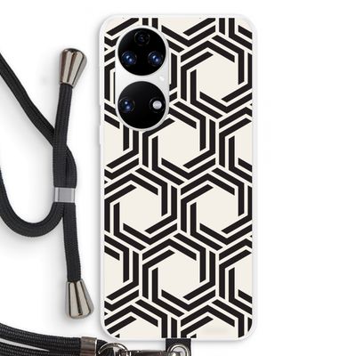 Geometrisch patroon: Huawei P50 Transparant Hoesje met koord