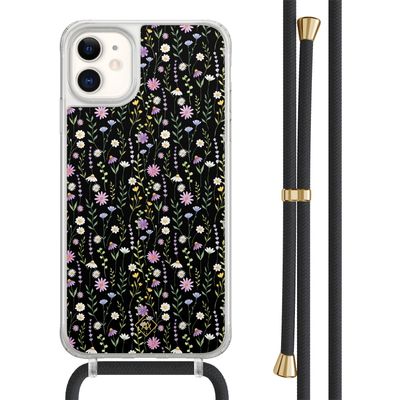 iPhone 11 hoesje met zwart koord - Flower fantasy iPhone 11 hoesje met zwart koord - Flower fantasy