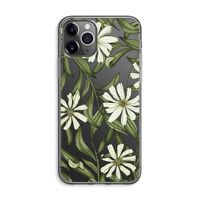 Wit bloemenpatroon: iPhone 11 Pro Max Transparant Hoesje