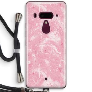Abstract Painting Pink: HTC U12+ Transparant Hoesje met koord