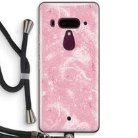 Abstract Painting Pink: HTC U12+ Transparant Hoesje met koord