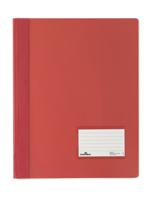 Durable DURALUX 268003 Snelhechtmap Rood DIN A4+ Etiketvenster (90 x 57 mm), Scheurbescherming, Binnentas (achterkant)