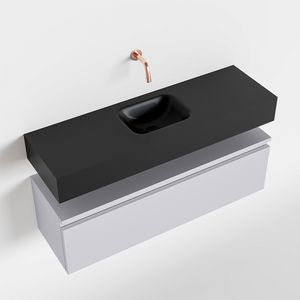 Toiletmeubel Mondiaz Andor | 100 cm | Meubelkleur Cale | Lex vrijhangend wastafel Urban Midden | Zonder kraangat