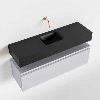 Toiletmeubel Mondiaz Andor | 100 cm | Meubelkleur Cale | Lex vrijhangend wastafel Urban Midden | Zonder kraangat
